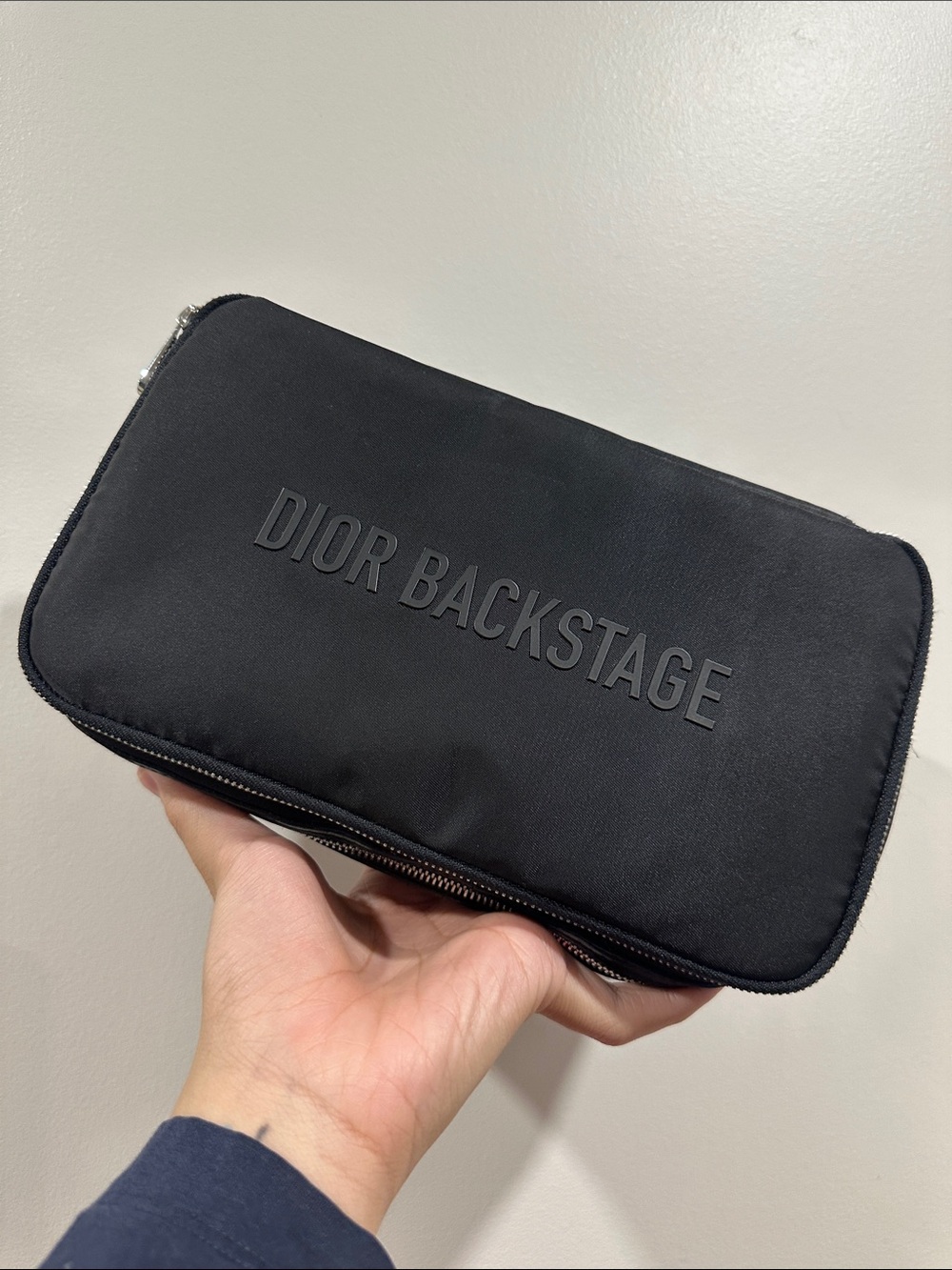 Dior Backstage Black Travel Pouch with Embossed Logo